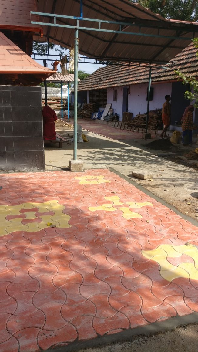 Interlock bricks laying inside Sivan Koil pradakshina path-01/11/2018